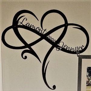  Personalized Family Name Sign Custom Infinity Heart