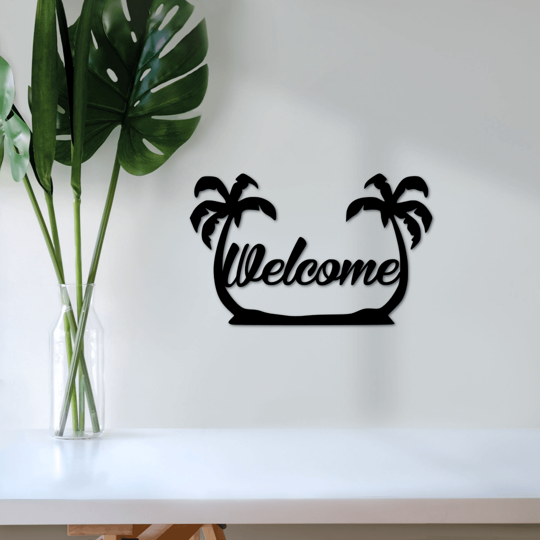Palm Tree Welcome Sign