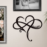 Thumbnail for Personalized Infinity Heart Sign with Custom Wedding Date - Simply Royal Design