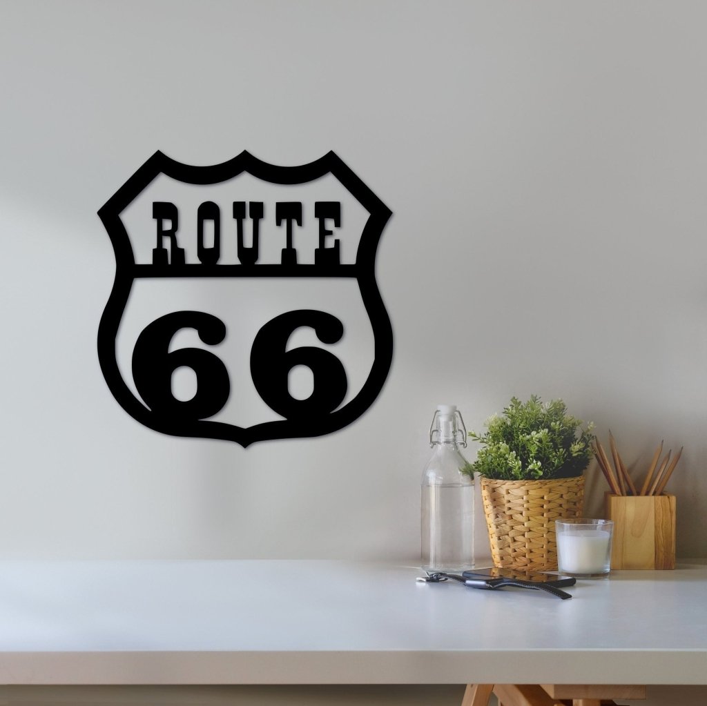 Route 66 Sign Metal Wall Art - Simply Royal Design