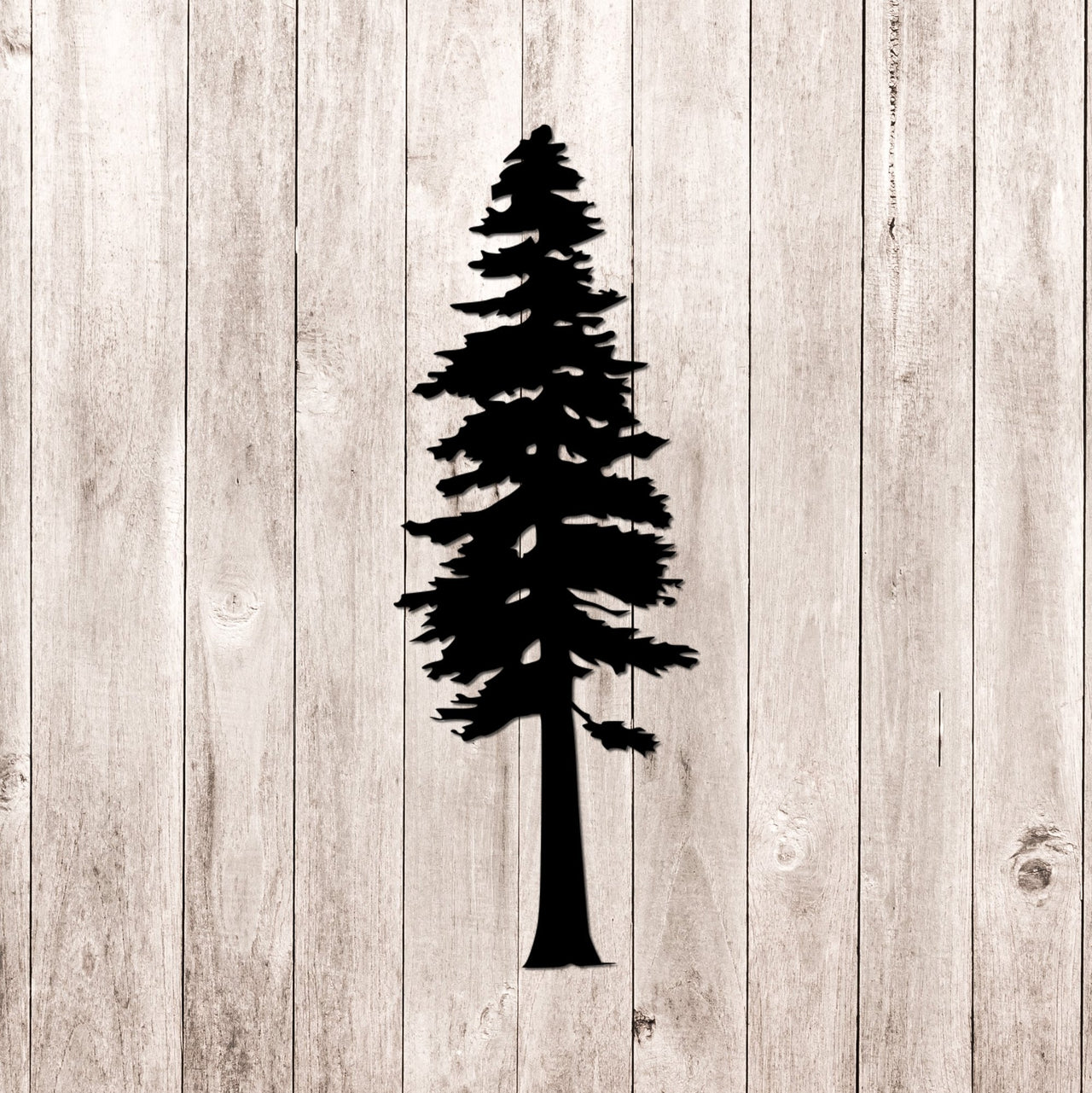 Single Pine Tree Metal Wall Decor
