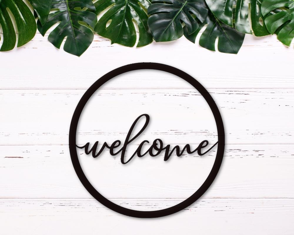 Welcome Sign Minimalist Circle Greeting